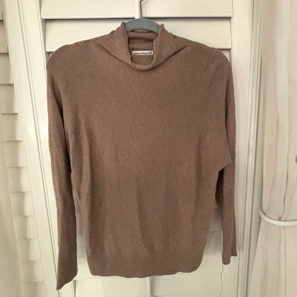 Thin brown mock neck sweater